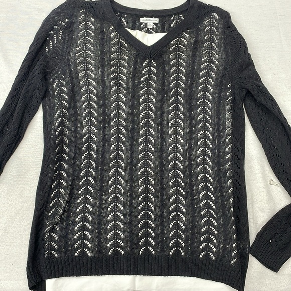 Croft and Barrow black knit pullover sweater, size X-Large - Picture 4 of 7